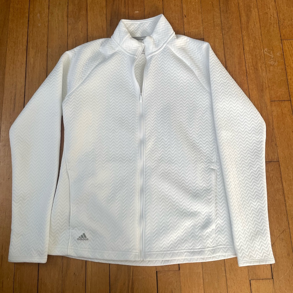 Adidas Women's Zigzag Pattern White Jacket